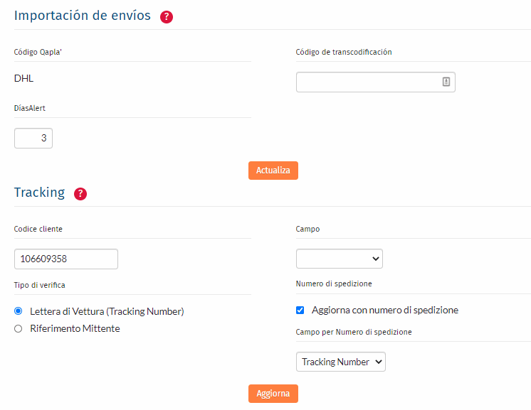 Impresión etiquetas DHL