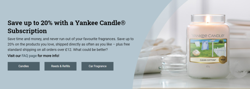 Yankee Candle Subscription plan