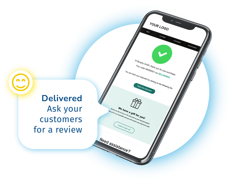 Delivered review email