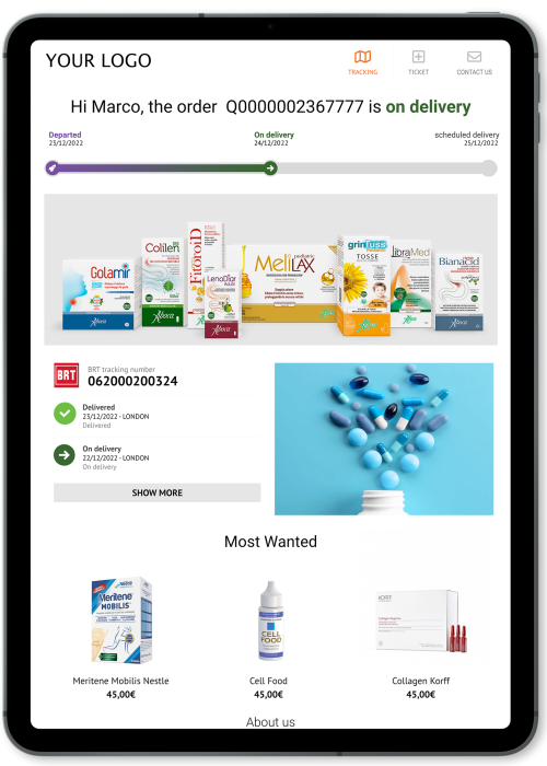 Tracking Page eCommerce Pharmacy