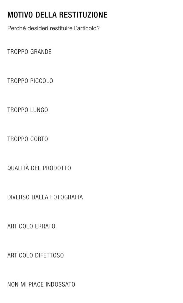 motivi fi reso eCommerce